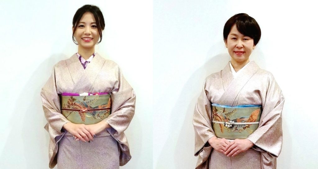 かさね母と娘の「きもの着まわし術」〜12月 刺繍付け下げ訪問着